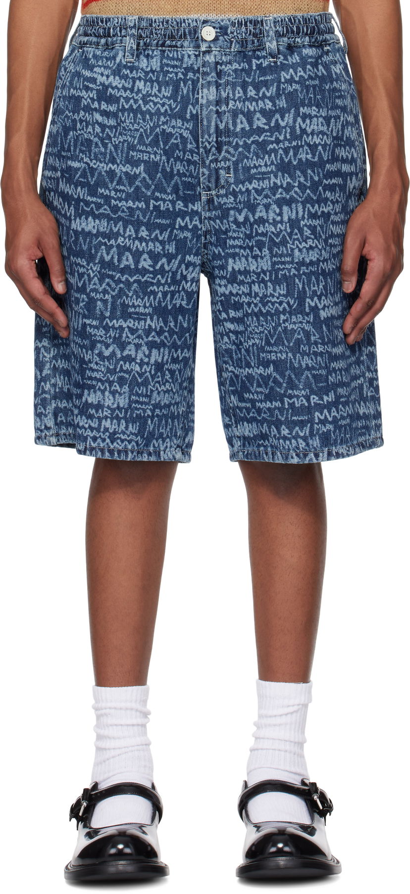 Shorts Marni Marni Bleached Lasered Denim Shorts Blå | PUJU0070A0 USCX38
