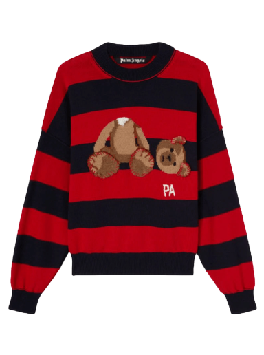 Sweater Palm Angels Bear Striped Sweater Rød | PMHE007S22KNI0014660