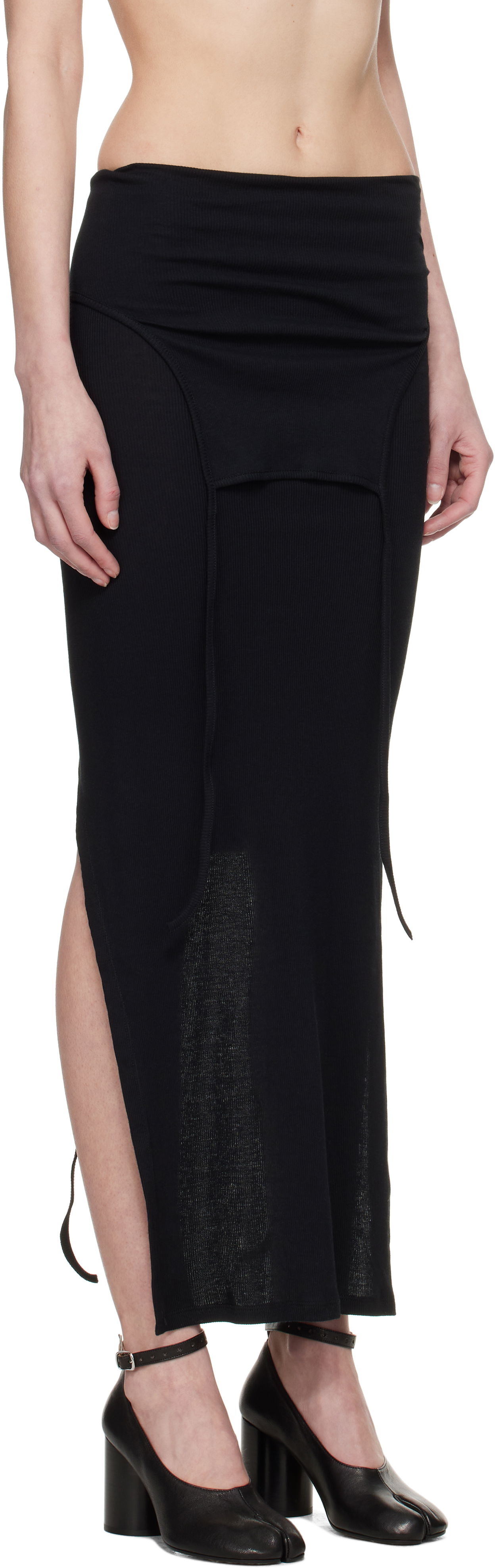 Nederdel Eckhaus Latta Eckhaus Latta Flip Midi Skirt Sort | 1206-EL-PS25-A -, 1