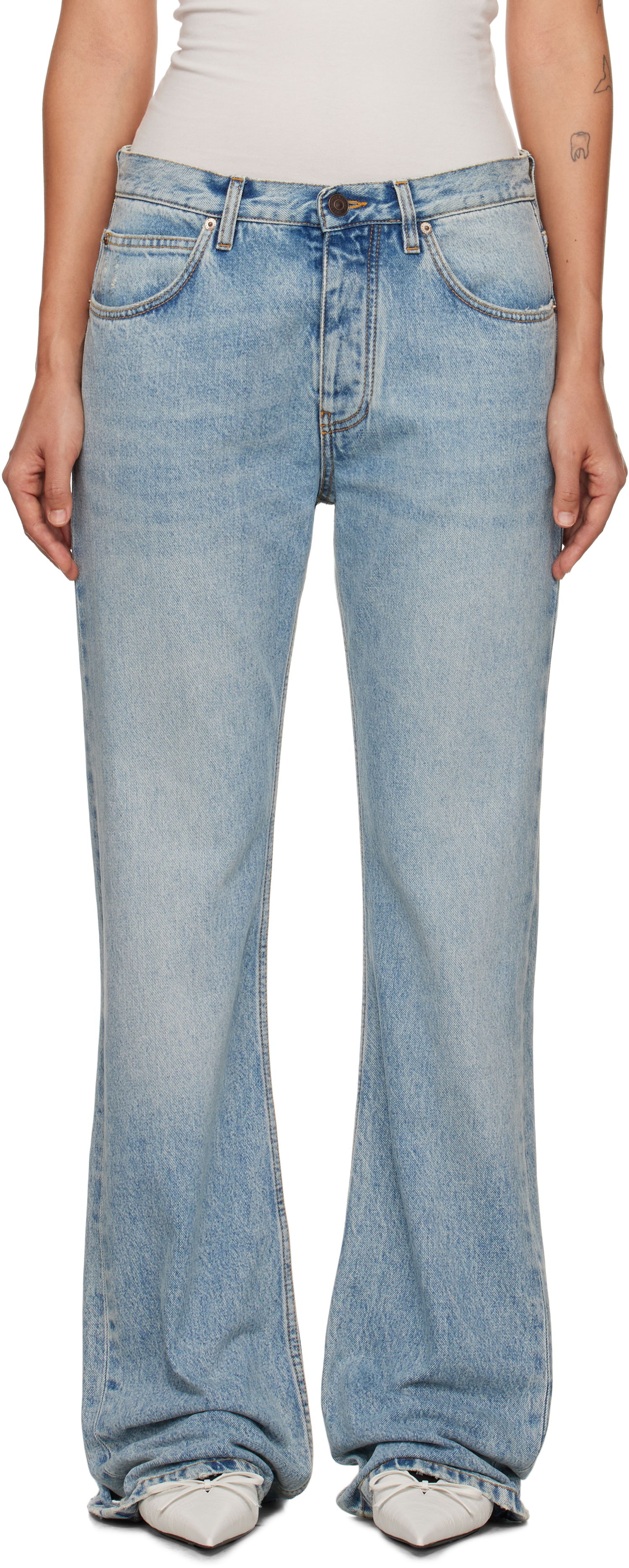 Jeans Balenciaga Low Waist Straight Jeans Blå | 794047 TDW14, 0
