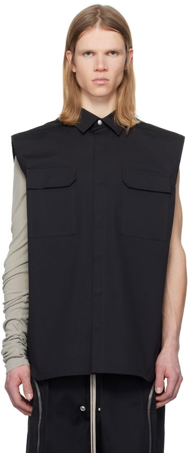 Skjorte Rick Owens Rick Owens Hollywood Jumbo Sleeveless Shirt Sort | RU01E5239 TE, 0