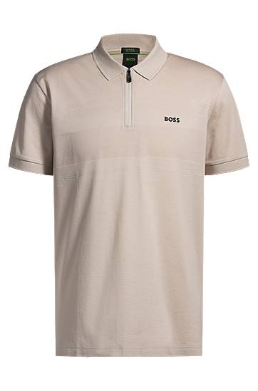 Polo skjorte BOSS BOSS Zip Neck Polo Shirt Beige | 50538177