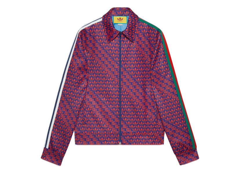 Jakke Gucci adidas x Double G and Trefoil Print Jacket Blue/Red Lilla | 692112 XJEKV 4711