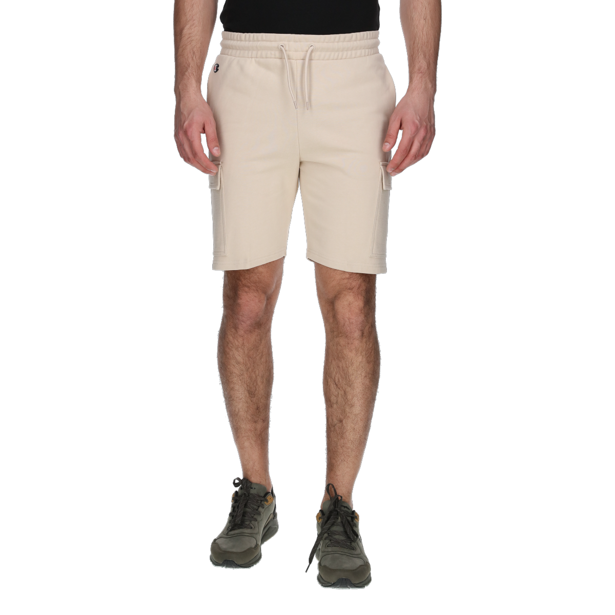 Shorts Champion Fleece Drawstring Cargo Shorts with Ribbed Panels Beige | 221531-MS073, 0