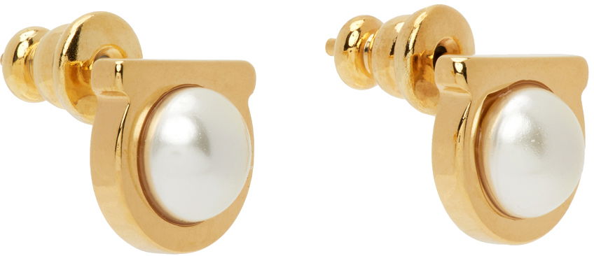 Øreringe FERRAGAMO Gancini Pearl Earrings "Gold" Metalisk | 760121 - 696454, 1