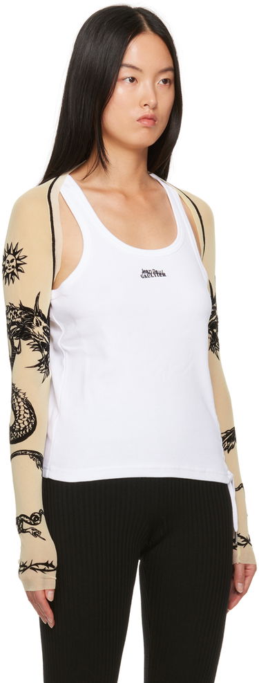 T-shirt Jean Paul Gaultier Off-White 'Safe Sex' Cardigan Beige | 23/15-F-TO120I-T001-63, 1