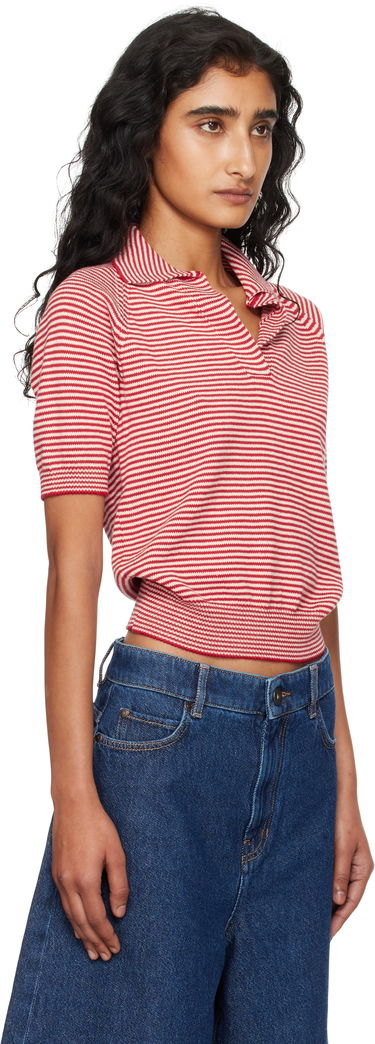 Polo skjorte Max Mara Weekend Max Mara Striped Knit Polo Rød | 2525366131600, 1