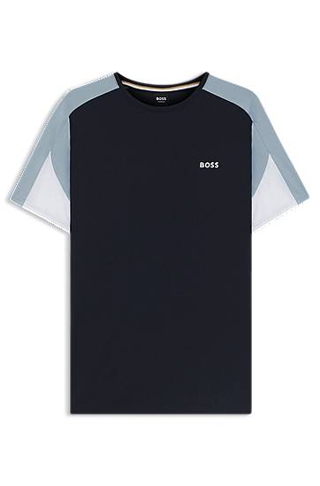T-shirt BOSS BOSS Contrast Panels Pyjama T-Shirt Mørkeblå | 50545931, 0