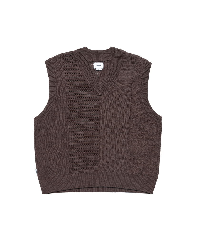 Sweater OBEY Obey Garret Knitted Sweater Vest Brun | 151000097-JVA
