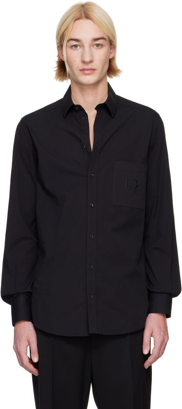 Skjorte Dolce & Gabbana Dolce&Gabbana Shirt With Logo Patch Sort | G5ML0ZFU5EW, 0