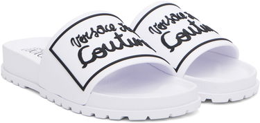Sneakers og sko Versace Versace Jeans Couture Logo Shelly Pool Slides Hvid | E78VA3SQ2_E71352, 3