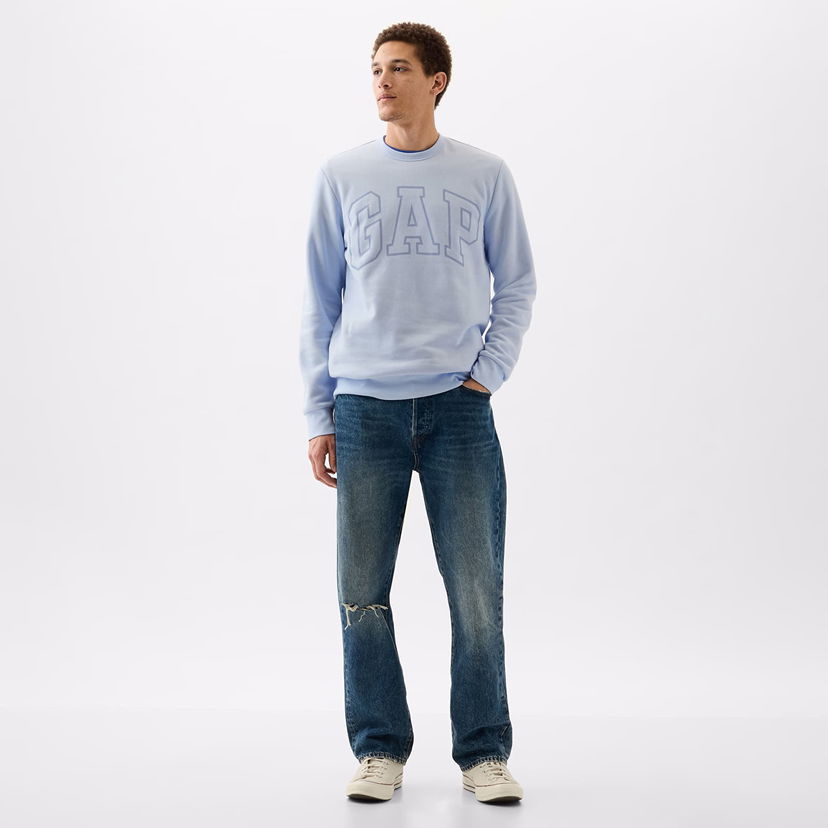 Sweatshirt GAP Logo Crewneck Sweatshirt Bicoastal Blue Blå | 427434-19