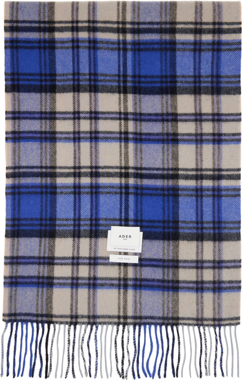 Tørklæde ADER ERROR Plaid Muffler Scarf Blå | BMADFWAC0401BL, 0