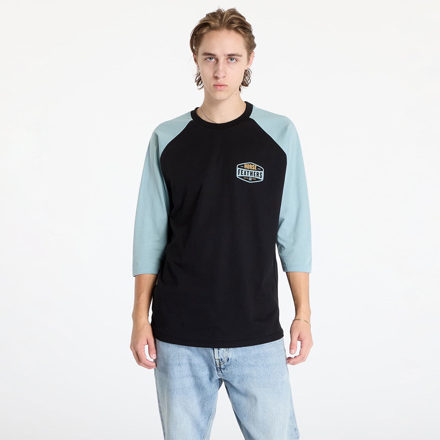 T-shirt Horsefeathers Hexagon II Raglan T-Shirt Black M Sort | SM1353A, 0