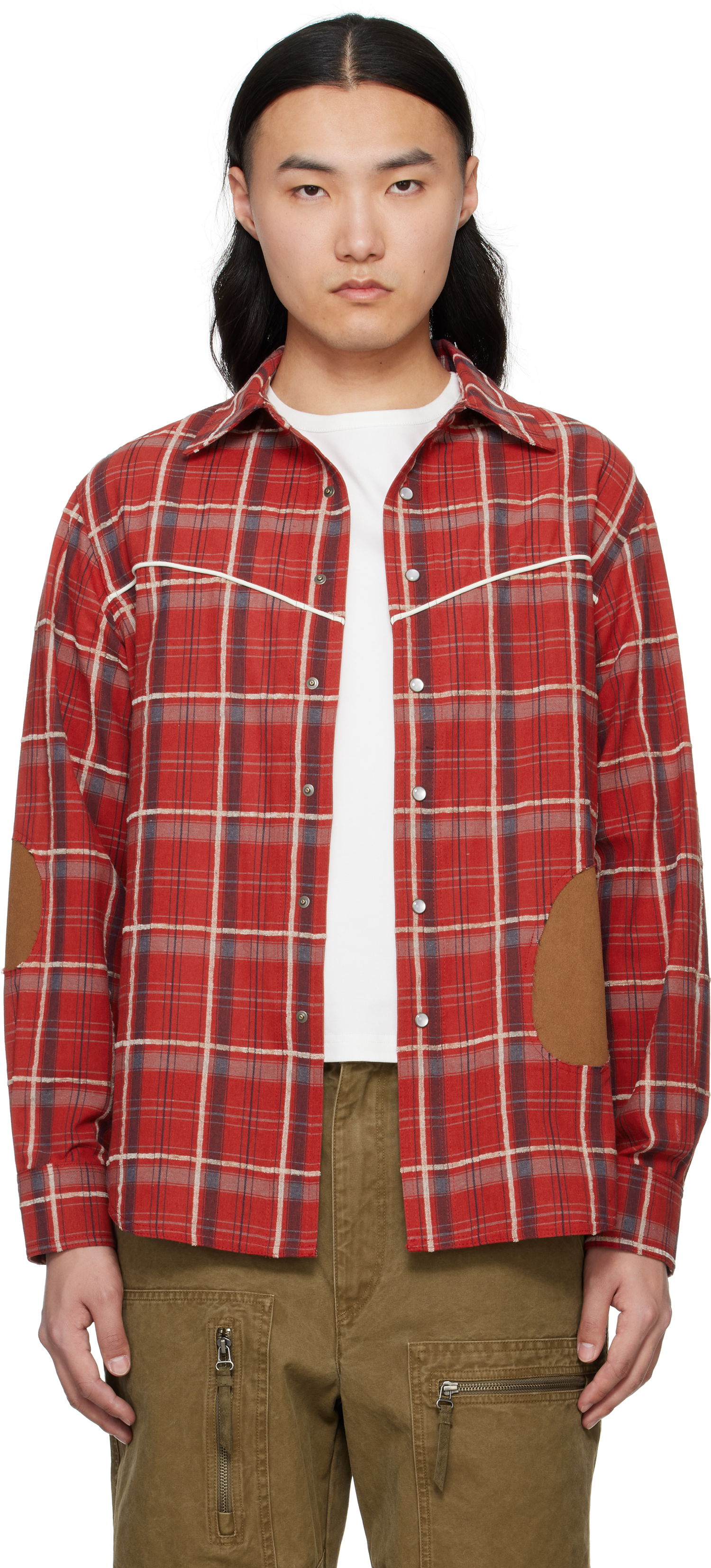 Skjorte Andersson Bell Andersson Bell Noah Patch Check Shirt Rød | atb1238m, 0