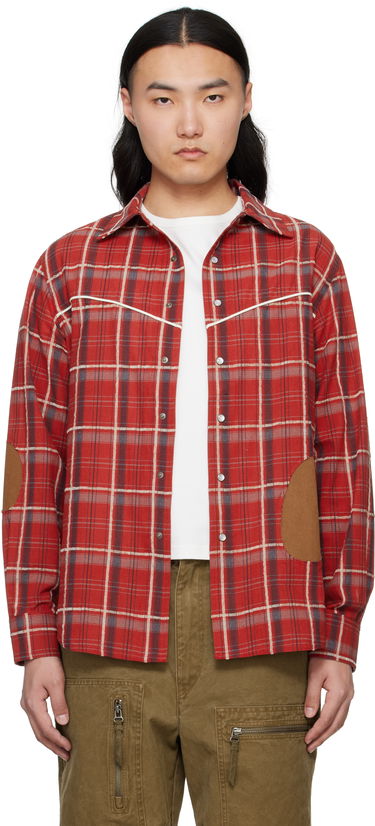 Skjorte Andersson Bell Andersson Bell Noah Patch Check Shirt Rød | atb1238m, 0