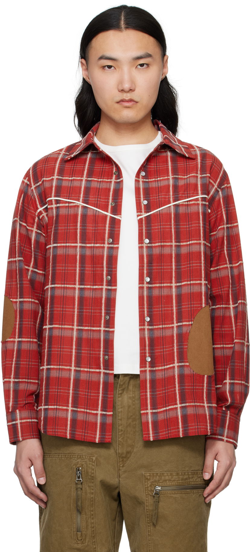 Skjorte Andersson Bell Andersson Bell Noah Patch Check Shirt Rød | atb1238m