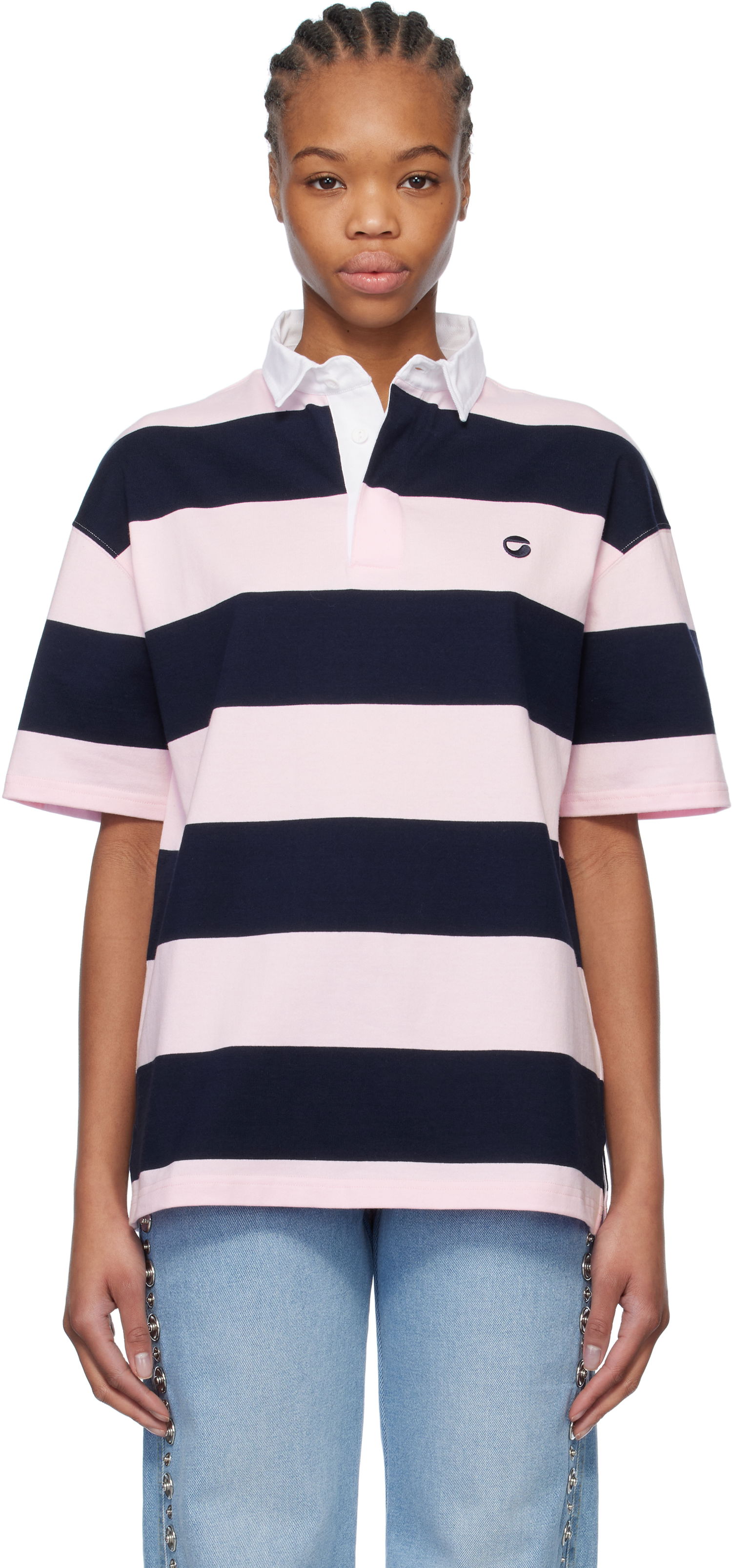 Polo skjorte Coperni Coperni Striped Rugby Polo Lyserød | COPJS117F5026, 0