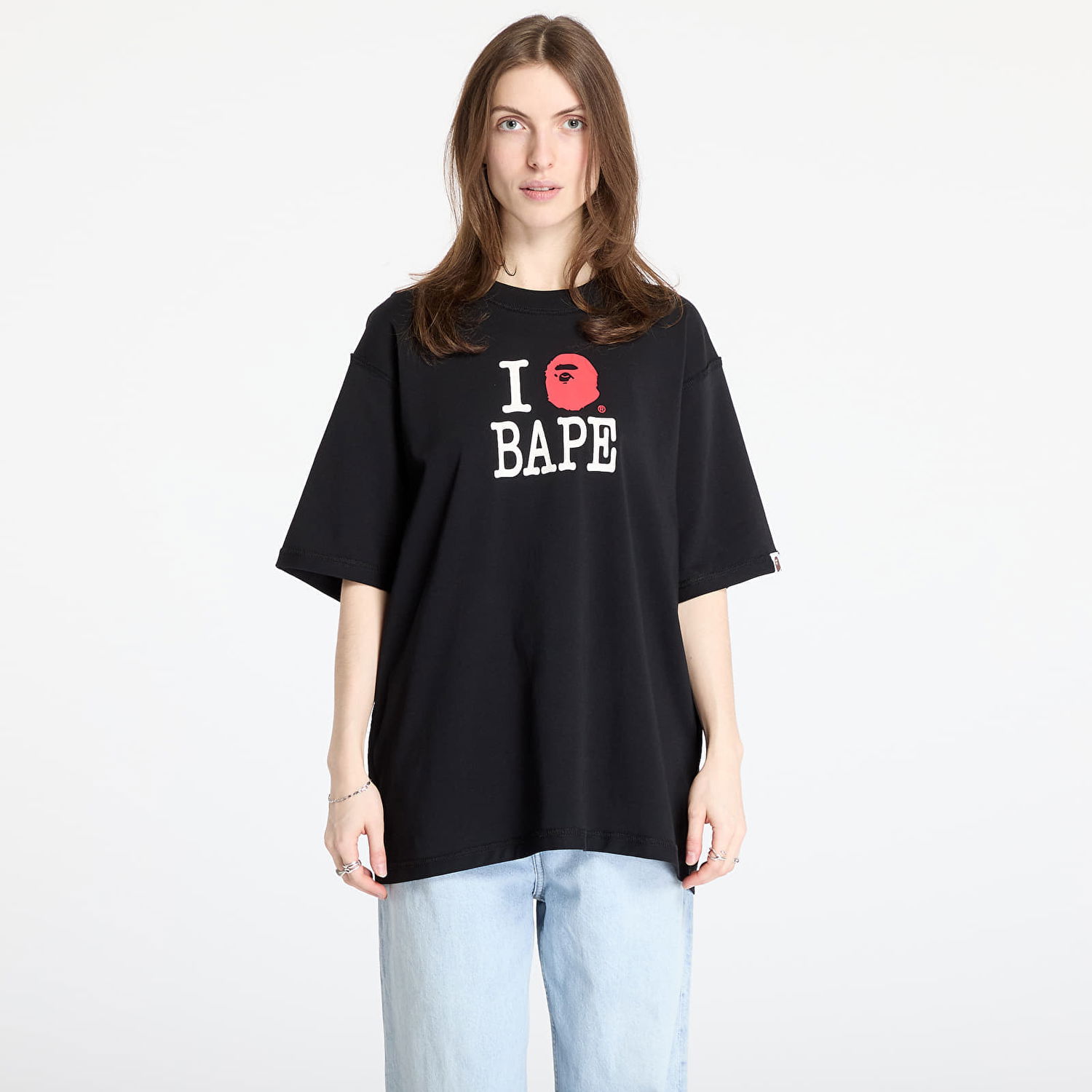 T-shirt BAPE A BATHING APE Bape Logo Inside Out Relaxed Fit Tee Sort | 001CSL301352MBLK, 0
