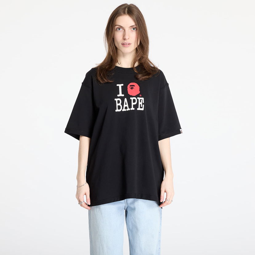 T-shirt BAPE A BATHING APE Bape Logo Inside Out Relaxed Fit Tee Sort | 001CSL301352MBLK