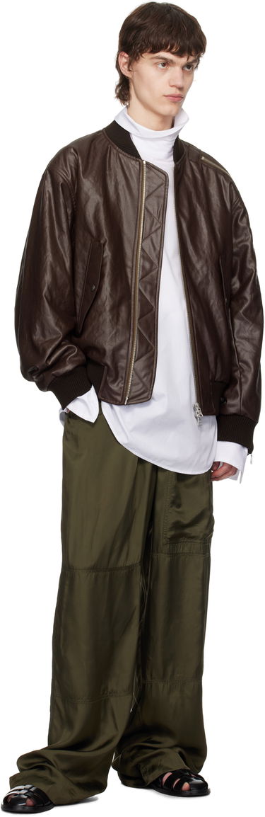 Bomberjakke Dries Van Noten Dries Van Noten Faux-Leather Bomber Jacket Brun | 251-020515-1502, 3