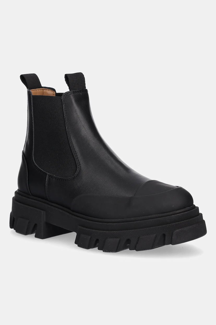 Sneakers og sko GANNI GANNI Cleated Low Chelsea Boots Sort | S3237