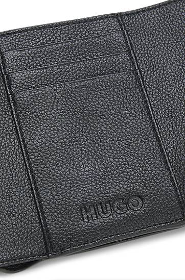 Tegnebog BOSS Grained faux-leather flap wallet with stacked-logo trim Sort | 50547914, 1