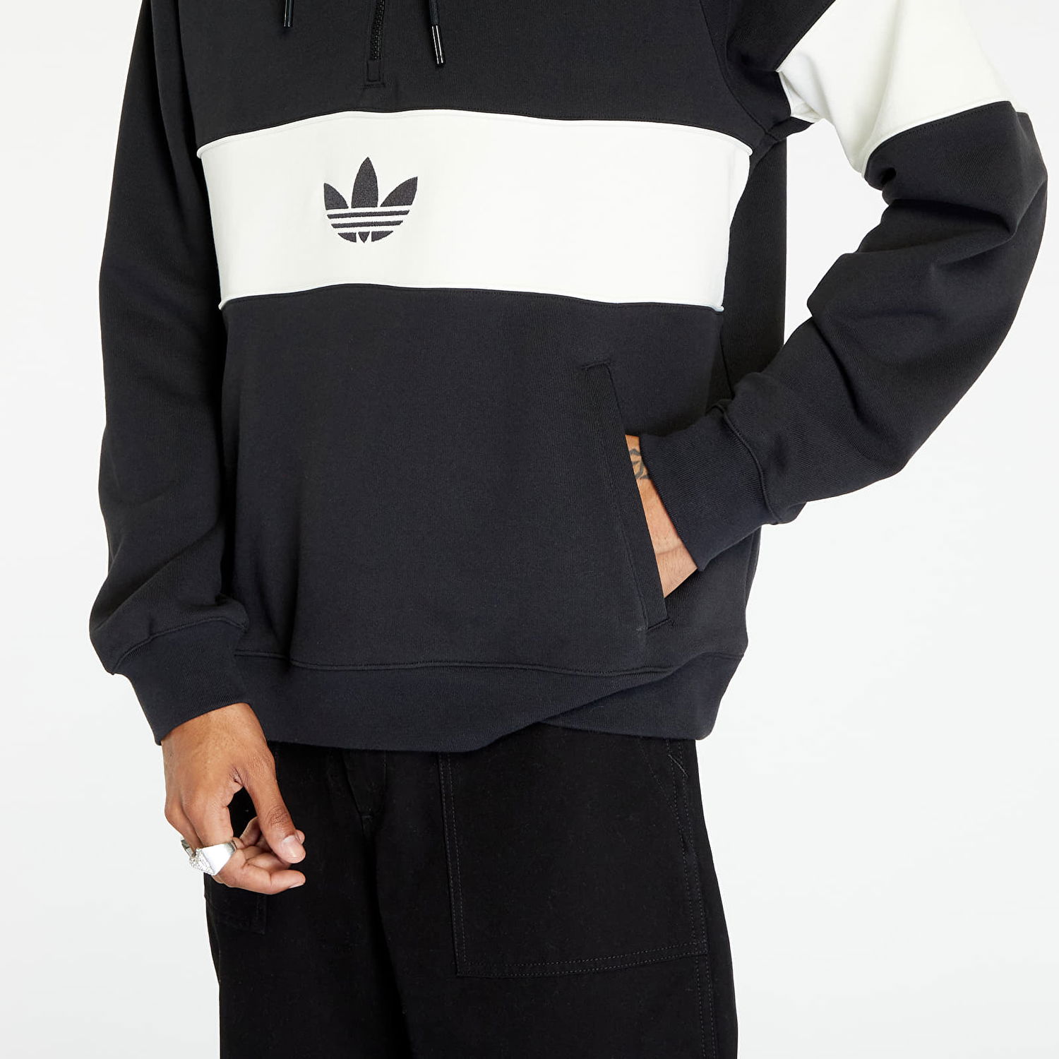 Sweatshirt adidas Originals Hack Ny Cutline Hoodie Sort | IP9488, 1
