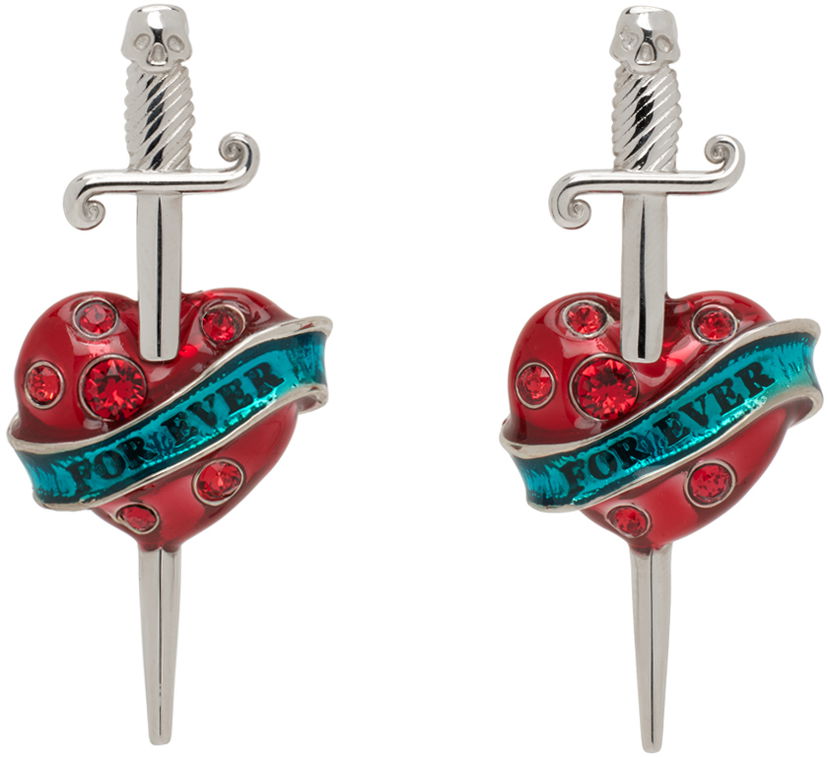 Øreringe Jean Paul Gaultier Jean Paul Gaultier Heart & Sword Drop Earrings Flerfarvet | 24/25-U-BO045-X042-91