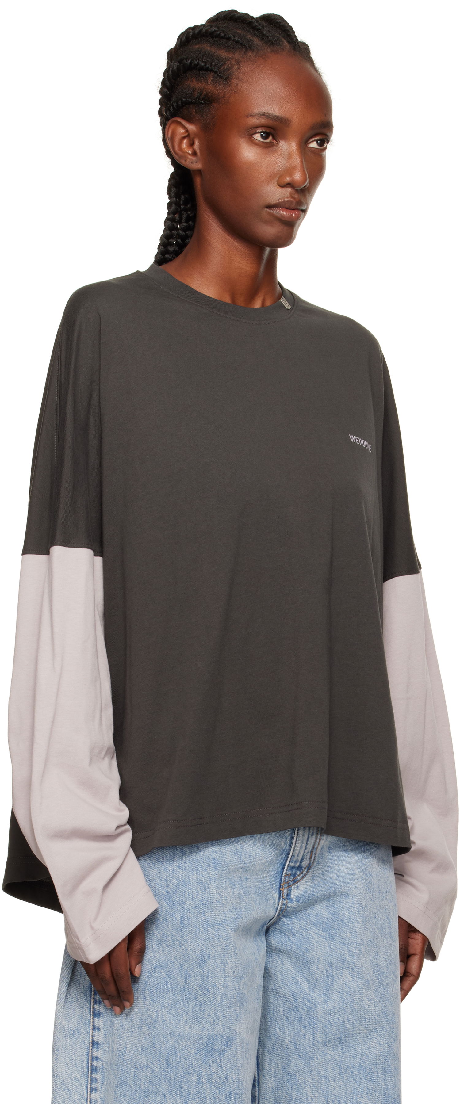 T-shirt We11done Coding Long-Sleeved Layered T-shirt Flerfarvet | WD-TT2-25-736-U-GY, 1