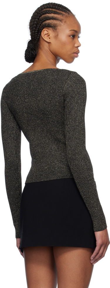 Sweater GANNI GANNI Sparkle Tie String Cardigan Sort | K2358, 2