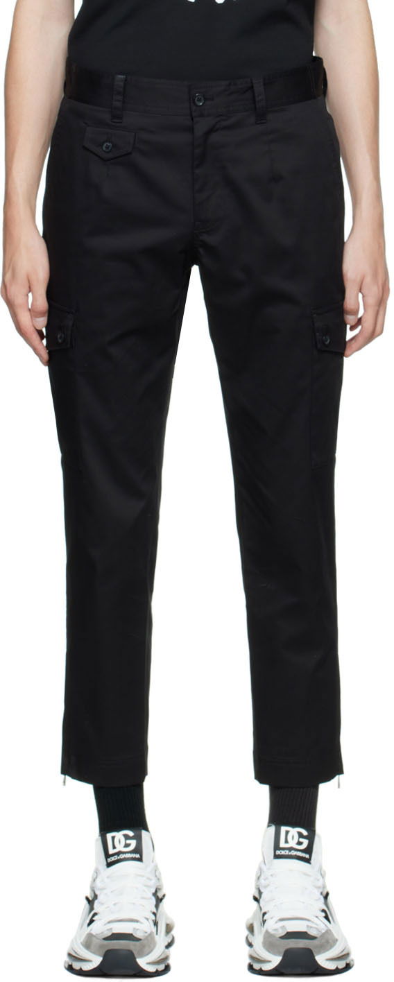 Cargo bukser Dolce & Gabbana Black Cotton Cargo Pants Sort | GWR2ATGF093