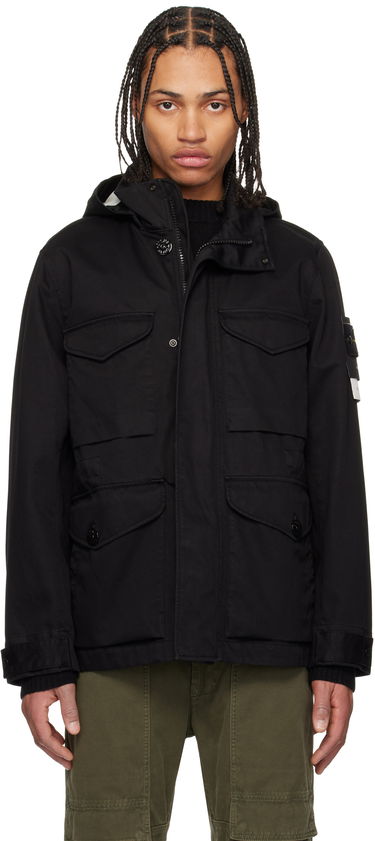 Parka Stone Island Stone Island Field Raso Gommato 3L Jacket Sort | K1S15 4100064 S0034, 0