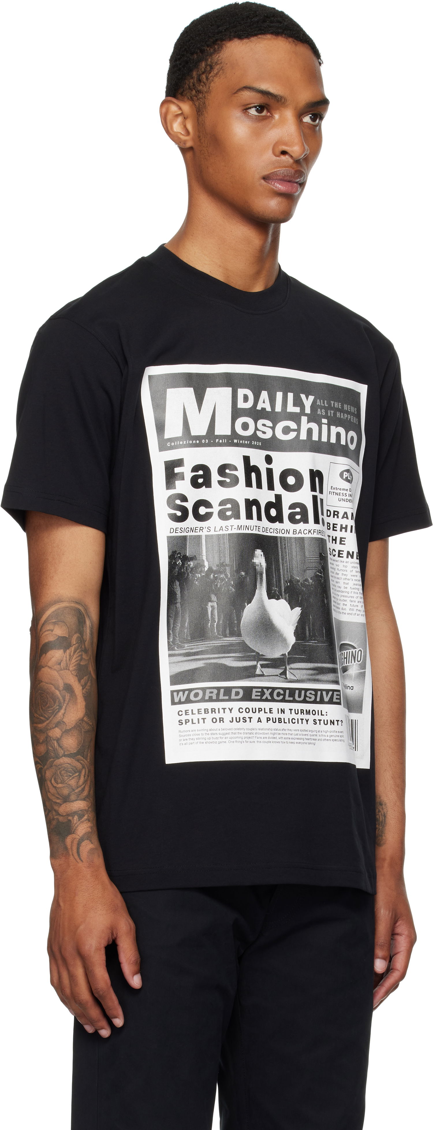 T-shirt Moschino Moschino Daily Newspaper Graphic Tee Sort | 252ZZ072452411555, 1