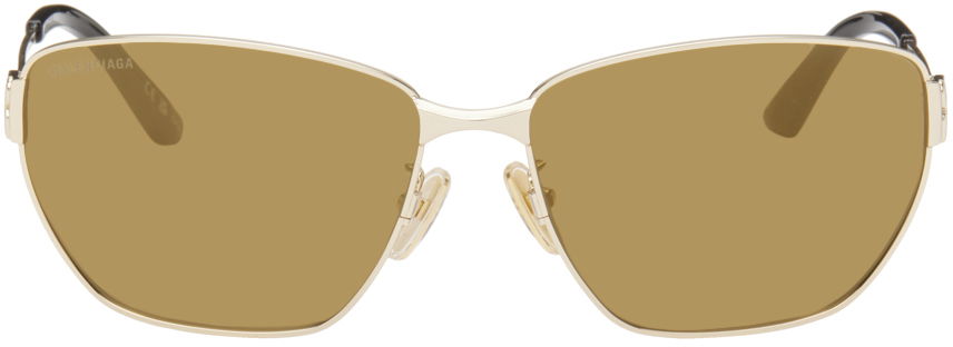 Solbriller Balenciaga Rectangular Sunglasses Beige | BB0337SK, 0