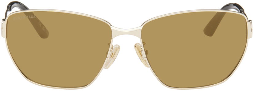 Solbriller Balenciaga Rectangular Sunglasses Beige | BB0337SK