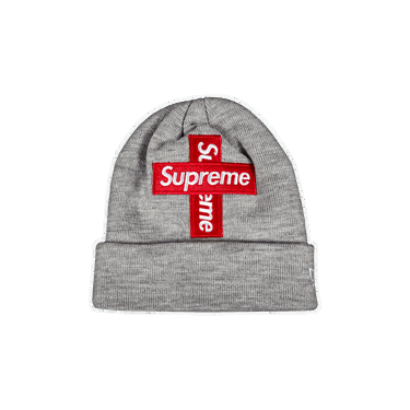 Beanie Supreme New Era x Cross Box Logo Beanie Grå | FW20BN14 HEATHER GREY, 0