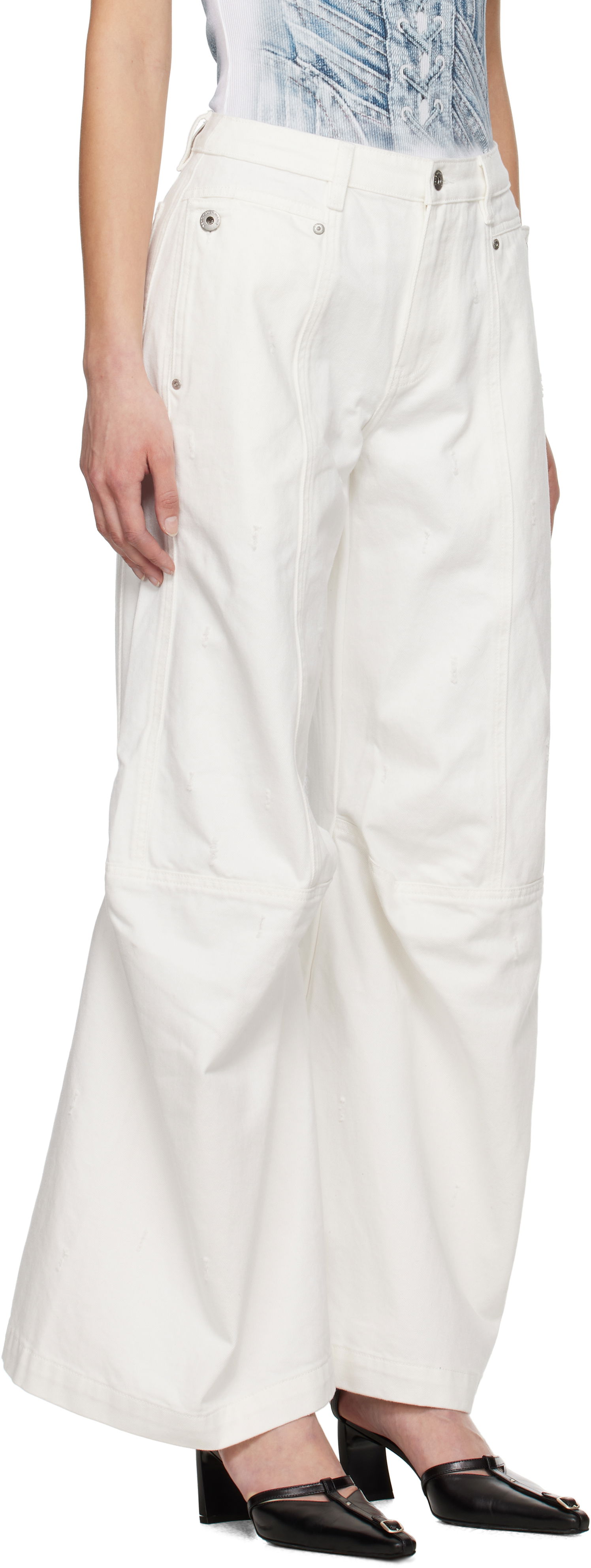 Cargo bukser Feng Chen Wang Feng Chen Wang Cargo Jeans Hvid | FWS19TR03, 1