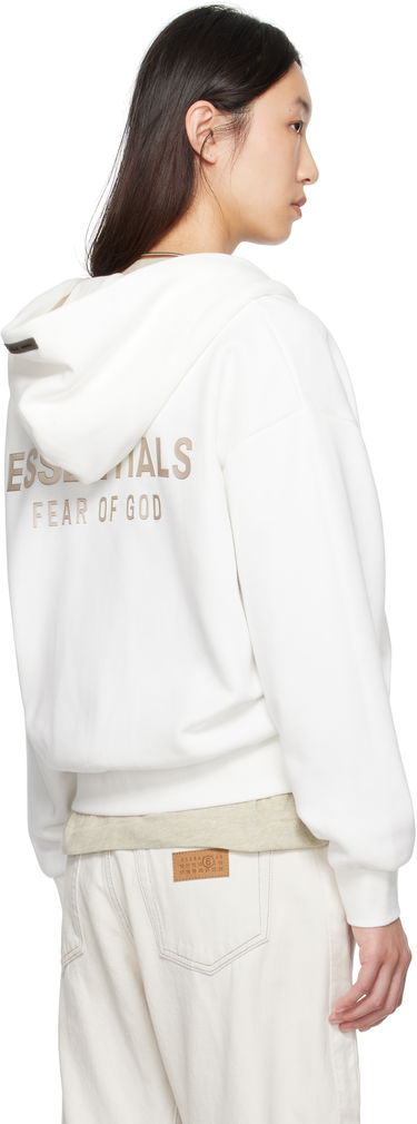 Sweatshirt Fear of God Fear of God ESSENTIALS Classic Fit Zip-Up Hoodie Hvid | 192SP255094FW, 2