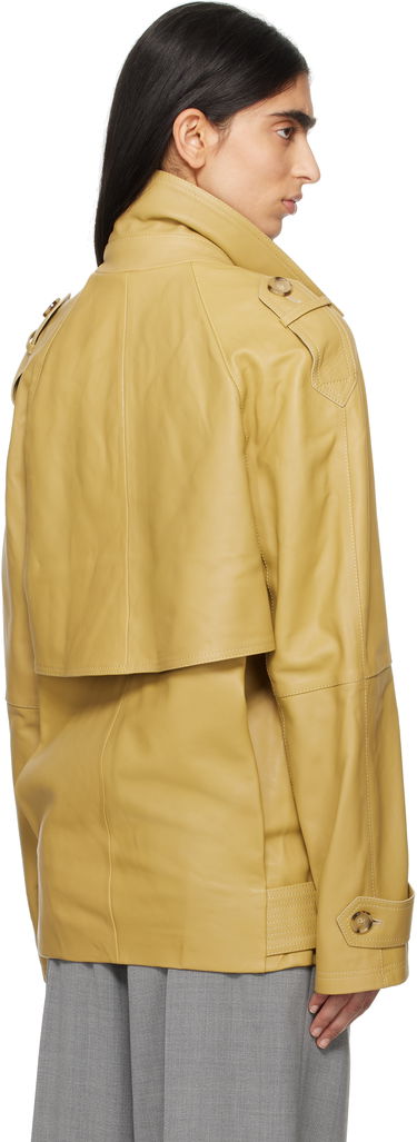 Trenchcoat TOTEME TOTEME Short Trench Leather Jacket Gul | 252-WRO0185-LE0127, 2