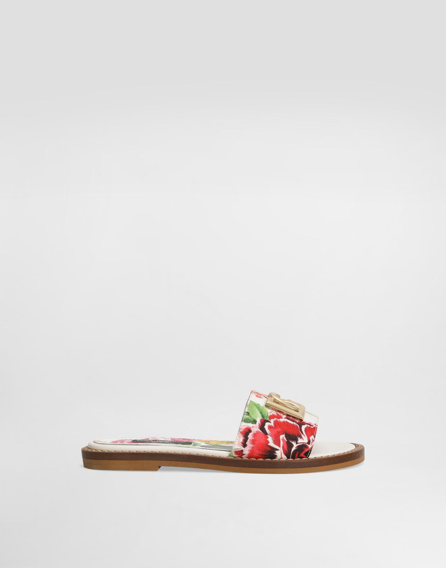 Tilbehør Dolce & Gabbana Dolce & Gabbana Canvas Sliders with Flower and DG Logo Flerfarvet | D11316A4194HA5KU, 0