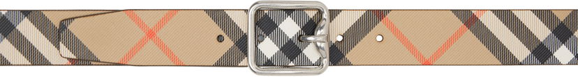 Bælter Burberry Beige Reversible Check B Buckle Belt Beige | 8092046