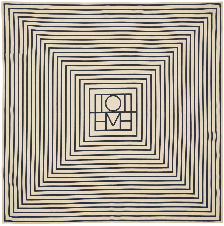 Tørklæde TOTEME Signature Monogram Silk Scarf Beige | 211-852-800, 1