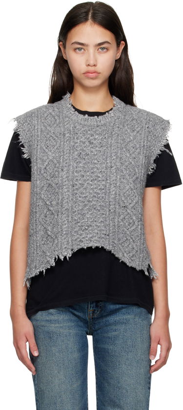 Sweater R13 R13 Boyfriend Cable Knit Vest Grå | R13WY228-Y208A, 0