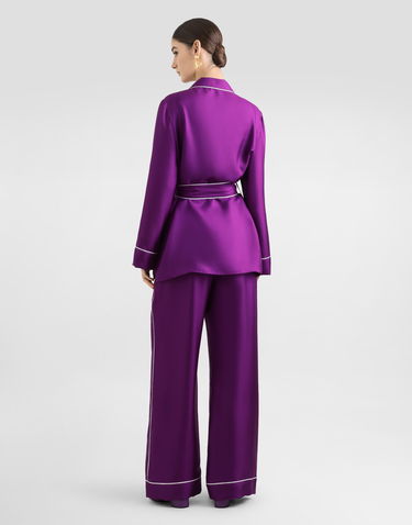 Bukser Dolce & Gabbana Dolce & Gabbana Silk Twill Vanity Pants Lilla | FTAMPTFU10SF0571, 2
