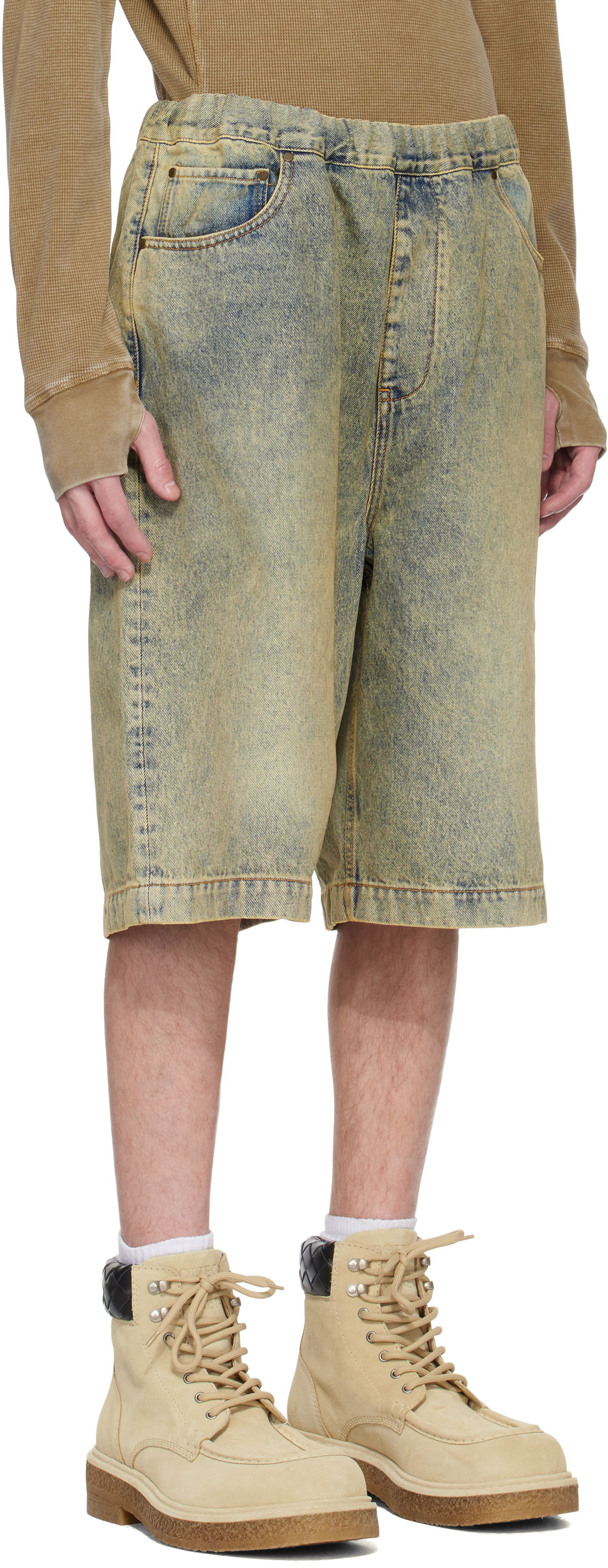 Shorts Entire Studios Entire Studios Spar Denim Shorts Gul | ESU-S25-11008-SW, 1