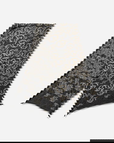 Tørklæde KAPITAL Fulling Wool Peace Mark Happy Scarf Flerfarvet | EK-1819XM BLACK, 2