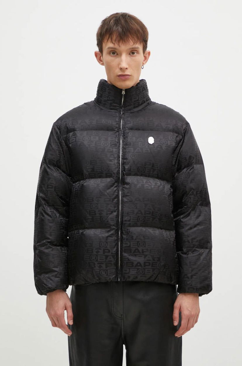 Puffer jakke BAPE Lux Sport Pattern Jacquard Nylon Down Jacket Sort | 1K80144311