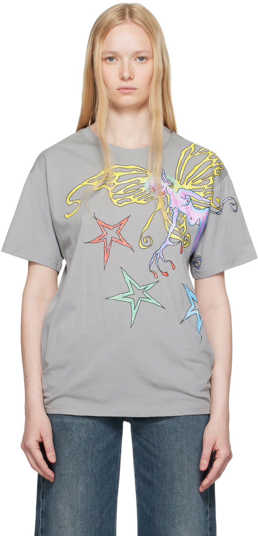 T-shirt Diesel Diesel T-Buxt-Q1 Graphic T-Shirt Grå | A17719 0AKBY