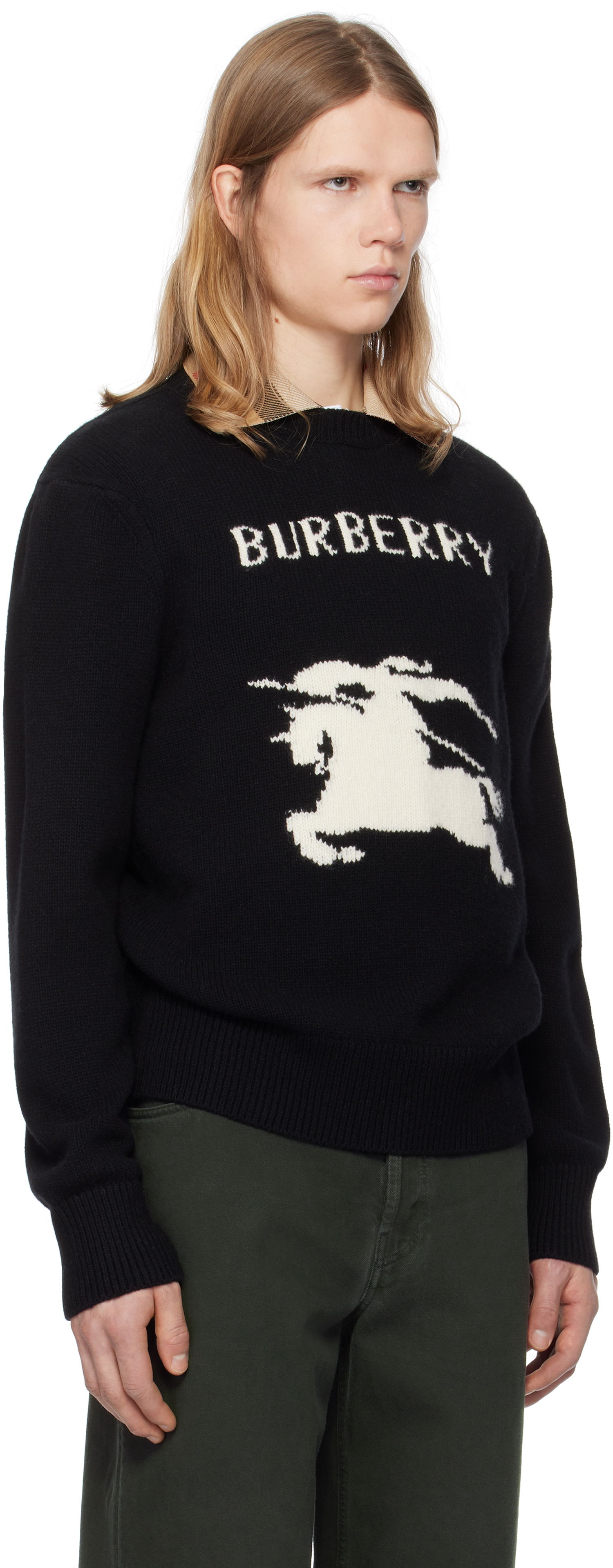 Sweater Burberry Burberry EKD Wool Cashmere Knit Sweater Sort | 8101952, 1